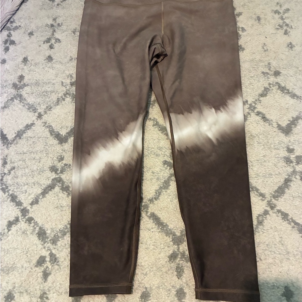 Athleta Brown Tie-Dye Leggings